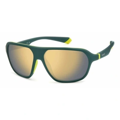 Afbeelding van Polaroid Unisex PLD 2152/S DLD/LM Occhiali da sole Plastica Verde Oro Squadrata Polarizzata Specchiato