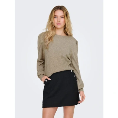 Afbeelding van Only Trui Onlkatia Ls Structure Puff O neck C 15336937 Feather Grey/melange Dames Maat L