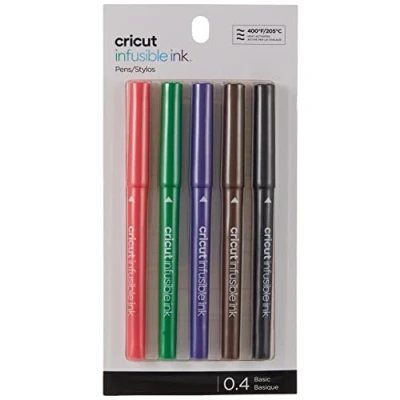 Afbeelding van Cricut Explore/Maker Infusible Ink Fine Point 5 Pack Basics Stiftset Rood, Zwart, Violet, Bruin, Groen