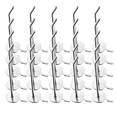 Afbeelding van 25X Single Pegboard Haak Slat Wall Retail Shop Prong Peg Hangers Board