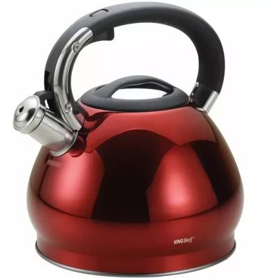 Afbeelding van Kinghoff 1212 fluitketel 3.4 liter rood Glans