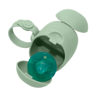 Afbeelding van Ubbi Onderweg dubbele fopspeenhouder, houdt de babyspullen schoon en toegankelijk, draagbaar voor reizen, luiertasaccessoire pasgeborenen, saliegroen