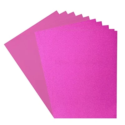 Afbeelding van Florence Cardstock (216 GSM) &amp; Glitter Papier (250 GSM), Fuchsia Roze, A4, 10 vellen, voor Scrapbooking, kaarten maken, stanssnijden en meer papierambachten