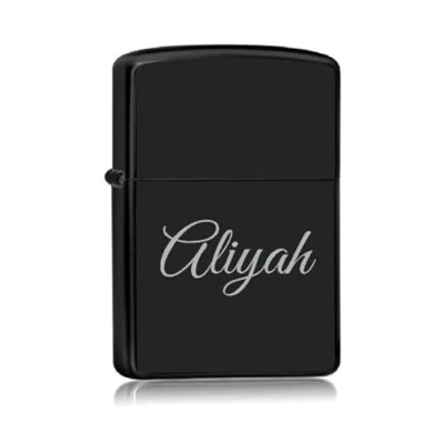 Afbeelding van Aansteker Zwart Met Naam Aliyah