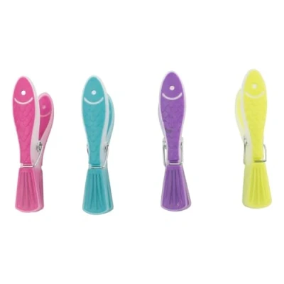 Afbeelding van Je Cherche une Idée ME2275 Lot de 18 Pinces à linge poisson Plastique Multicolore 4 x 1,60 8,60 cm