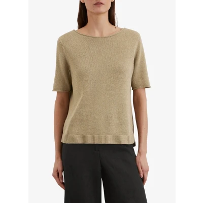 Afbeelding van Marc O&#039;Polo Kurzarmregular AUS Tshirt basic, Dames, Maat: XXS, Summer sand