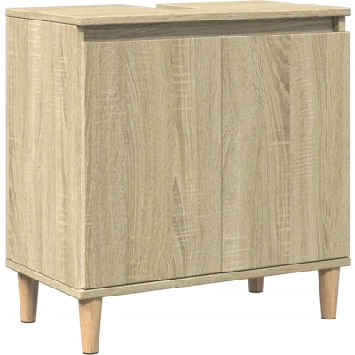 Afbeelding van vidaXL Wastafelkast 58x33x60 cm bewerkt hout sonoma eikenkleurig