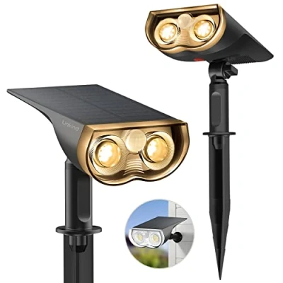 Afbeelding van Linkind StarRay Solarlampen voor buiten, met bewegingsmelder, 3 modi en 2 montage, 3000 K, warmwit, helder zonnelamp, 1000 lm, IP67, buitenwandlamp, tuin, oprit, garage, stuks