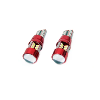 Afbeelding van T10 3014 27 SMD CANBUS 12/24V 2 stuks met lens