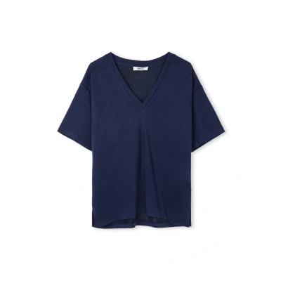 Afbeelding van Ipekyol Vneck Tshirt basic, Dames, Maat: Large, Navy