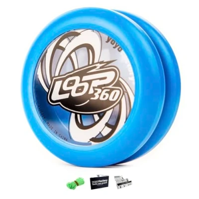 Afbeelding van Yoyo Factory LOOP 360 Looping Yo Blauw (moderne draaiende jojo, high speed stalen kogellager, touwtje en tips inbegrepen)