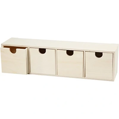 Afbeelding van Creotime houten ladekast 34,5 cm blank