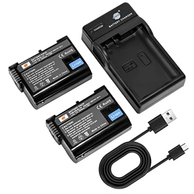Afbeelding van DSTE en EL15 camera batterij (2 stuks) oplader compatibel met Nikon D7000 D7100 D7200 D600 D610 D750 D800 D800E D810A