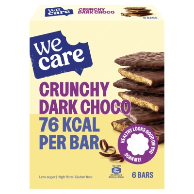 Afbeelding van 4x WeCare Bars Crunchy Dark Choco 102 gr