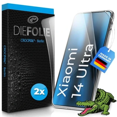 Afbeelding van Crocfol Xiaomi 14 Ultra beschermfolie van testwinnaar [2 stuks] zelfherstellende premium 5D langdurige pantserfolie (case friendly)