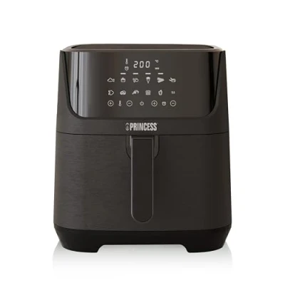 Afbeelding van Airfryer XXL 6,5L Princess 182061 Inclusief Receptenboek Digitale Heteluchtfriteuse met Uitneembare Scheidingswand en 60% Minder Energieverbruik Zwart
