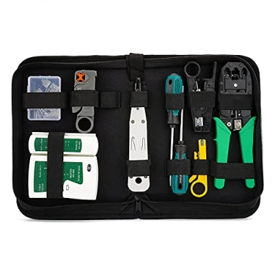 Afbeelding van SANMONK Netwerk Reparatie Gereedschap Professionele Tool Set Kabeltester Kit Patchkabel Tester Computer Onderhoud RJ11 RJ45