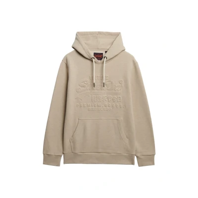 Afbeelding van Superdry Mannen Hoodie met Reliëfopdruk Beige Grootte: Xxl
