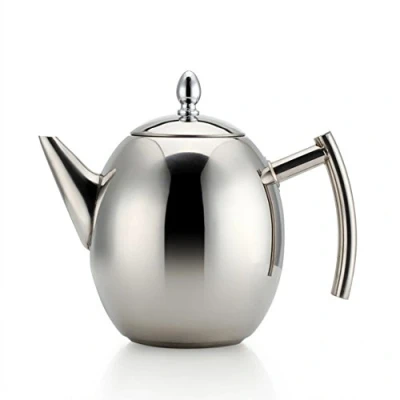 Afbeelding van OnePine Theeketel Theepot Set met Infuser Filter en Deksel, Grote Capaciteit 1,5 L/50 oz RVS Diffuser Pot voor Losse Thee, Groene Koffie (Zilver)