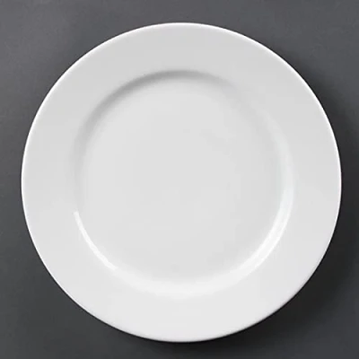 Afbeelding van Olympia Whiteware borden met brede rand 31cm (6 stuks)