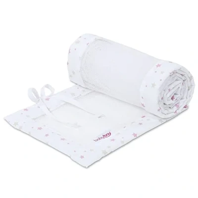 Afbeelding van sand babybay® nest mesh piqué geschikt voor Boxspring XXL model white star mix /berry