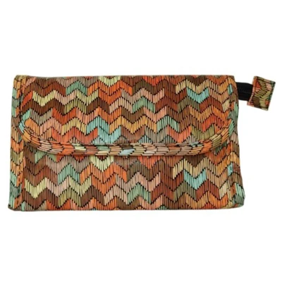 Afbeelding van Rojafit Make up Tasje met Spiegel afmeting: 17 x 6 10 cm. Ibiza Style Orange