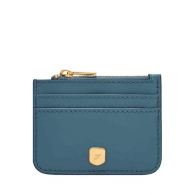 Afbeelding van FOSSIL Kaarthouder Sleutelgeval Lennox Zip Card Case Drizzle Blauw