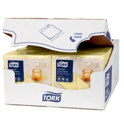 Afbeelding van Tork LinStyle Dinnerservet 39x39cm 1/8 vouw Champagne 478147
