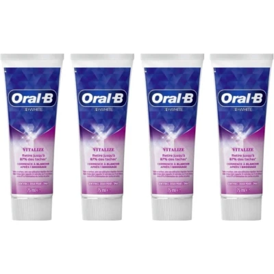 Afbeelding van Oral B 3D White Vitalize Tandpasta 4x75ml