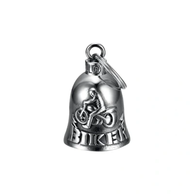Afbeelding van Mocy Bell Belletjes voor motorfiets biker Guardian Gremlin roestvrij staal zilver, Zie beschrijving, see description