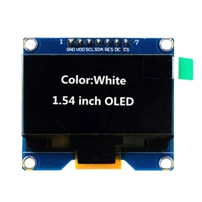 Afbeelding van Fasizi 1,54 inch OLED weergavemodule 128x64 SPI IIC interface schermbord 3.3 5V UART Wit lettertype
