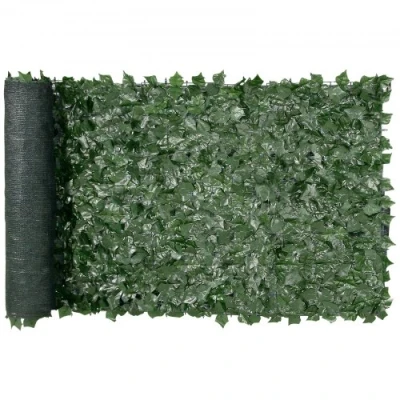 Afbeelding van VEVOR privacyhek 99x249cm kunstgroen privacy klimopschutting met gaasachterwand en verstevigde verbinding kunsthagen wijnbladeren als decoratie voor tuin erf