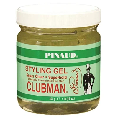 Afbeelding van Clubman Pinaud Super Clear Gel 453 gr Sterke hold, mooie glans Houdt het haar de hele dag netjes en goed verzorgd