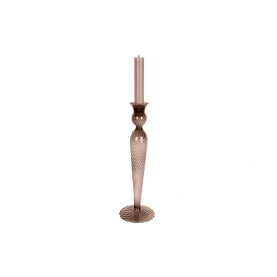 Afbeelding van Pt Kaarsenstandaard Swirl Large Chocoladebruin Ø9x26,5cm