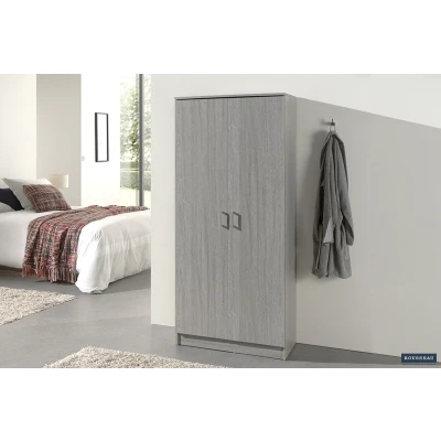 Afbeelding van Opbergkast Ray 80cm met 2 deuren en 4 legplanken grijze eik