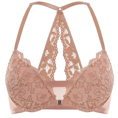 Afbeelding van DOBREVA Dames Voorsluiting Top Push Up Beha Met Beugel En Inzetstukken Crème Koffie 75B