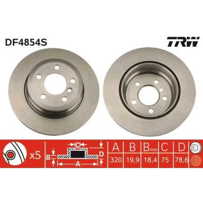 Afbeelding van Trw Remschijf DF4854S