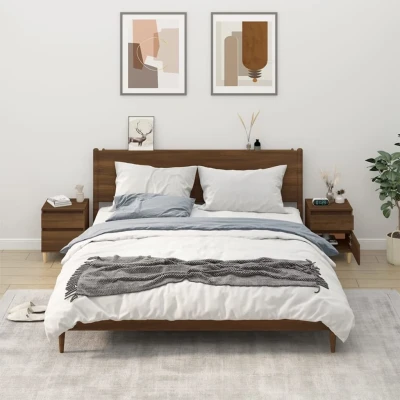 Afbeelding van Nachtkastjes 2 st 40x35x50 cm bruin eikenkleur