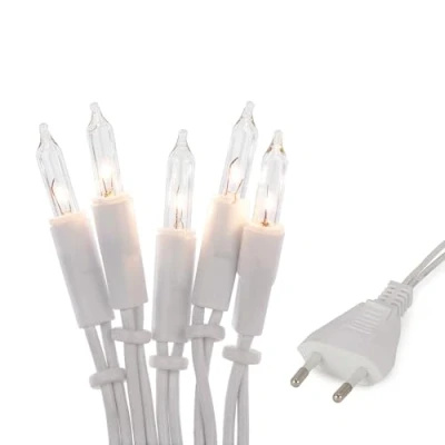 Afbeelding van hellum 835083 Mini lichtketting voor binnen, 50 lampen, heldere warme verlichting, 7,35 m, witte kabel, lampen met stekker Kerstmis