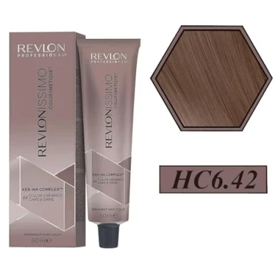 Afbeelding van Revlon Revlonissimo Colorsmetique™ Permanent Hair Color Brunettes 60 ml 6.42 Dark Copper Iridescent Blonde High Coverage