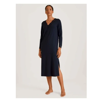 Afbeelding van Calida Elegant Dreams Nachtjapon, Dames, Maat: 36/38, Dark lapis blue