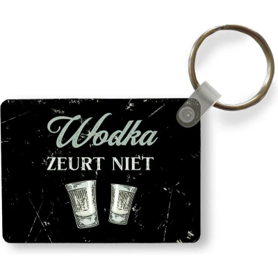 Afbeelding van Sleutelhanger Wodka Shotglaasjes Spreuk Uitdeelcadeautjes Plastic Vaderdag cadeau Geschenk Cadeautje voor hem Tip Mannen