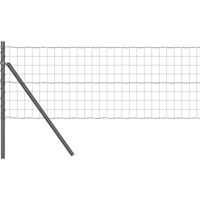 Afbeelding van vidaXL Euro Hek met 7 Palen 0.6x10 m Gegalvaniseerd Staal Grijs