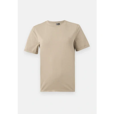 Afbeelding van Pieces Pcria FOLD UP Solid TEE Tshirt basic, Dames, Maat: Large, Silver mink