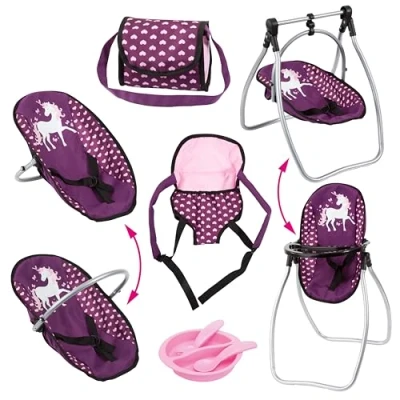 Afbeelding van Bayer Babypop Vario Set Roze met eenhoorn (63637AB)
