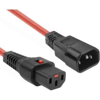 Afbeelding van ACT Netsnoer C13 IEC Lock C14 rood 1,5 m, PC1476