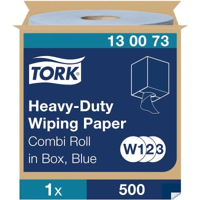 Afbeelding van Tork Heavy Duty Combi Rol Poetspapier 2 laags Blauw W1/W2/W3 130073