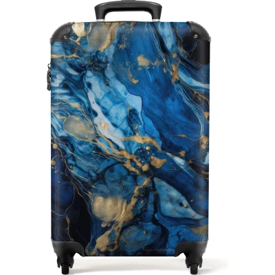 Afbeelding van NoBoringSuitcases.com® Blauwe koffer Reiskoffer blauw 55x35x25