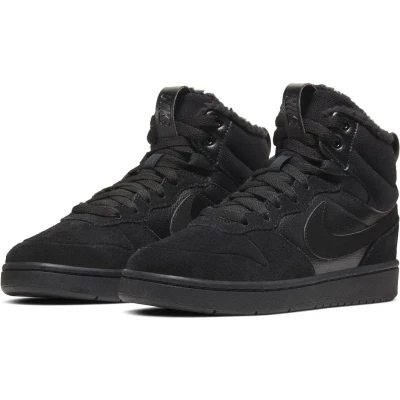 Afbeelding van Nike Sportswear Court Borough MID 2 BOOT Winterized Sneakers hoog voor kinderen, Maat: 39, Black/white Leer en textiel