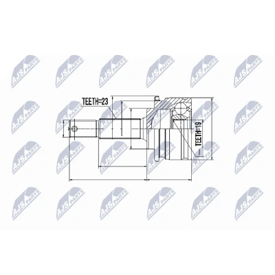 Afbeelding van Homokineet reparatie set, aandrijfas NTY NPZ NS 036